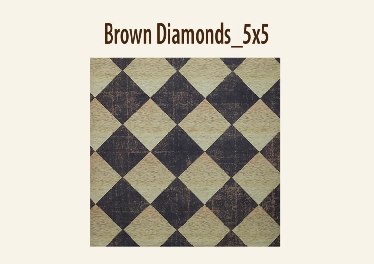 Checkerboard pattern with alternating beige and dark brown diamond shapes.