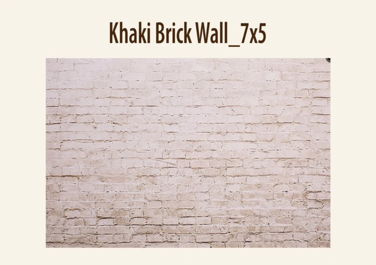 Khaki brick wall backdrop with visible texture and subtle color variations.