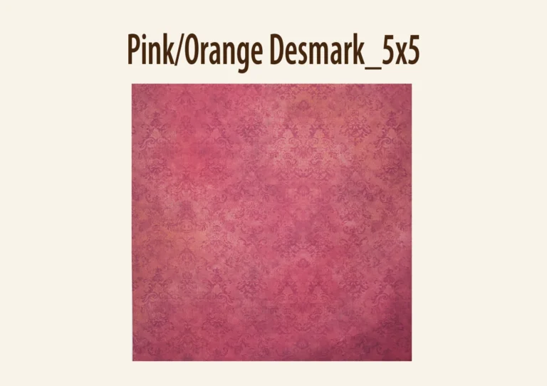 Pink damask-patterned photography backdrop with floral motifs.