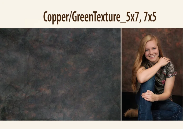 A textured photography backdrop with dark, mottled green and brown colors.