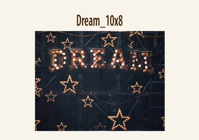 Illuminated "DREAM" letters surrounded by lit star shapes on a dark textured backdrop.